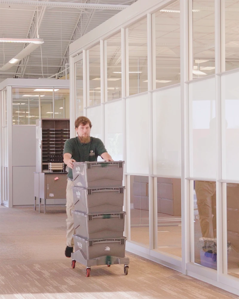 Premier Office Movers crew handling a difficult commercial office move in Columbus, OH